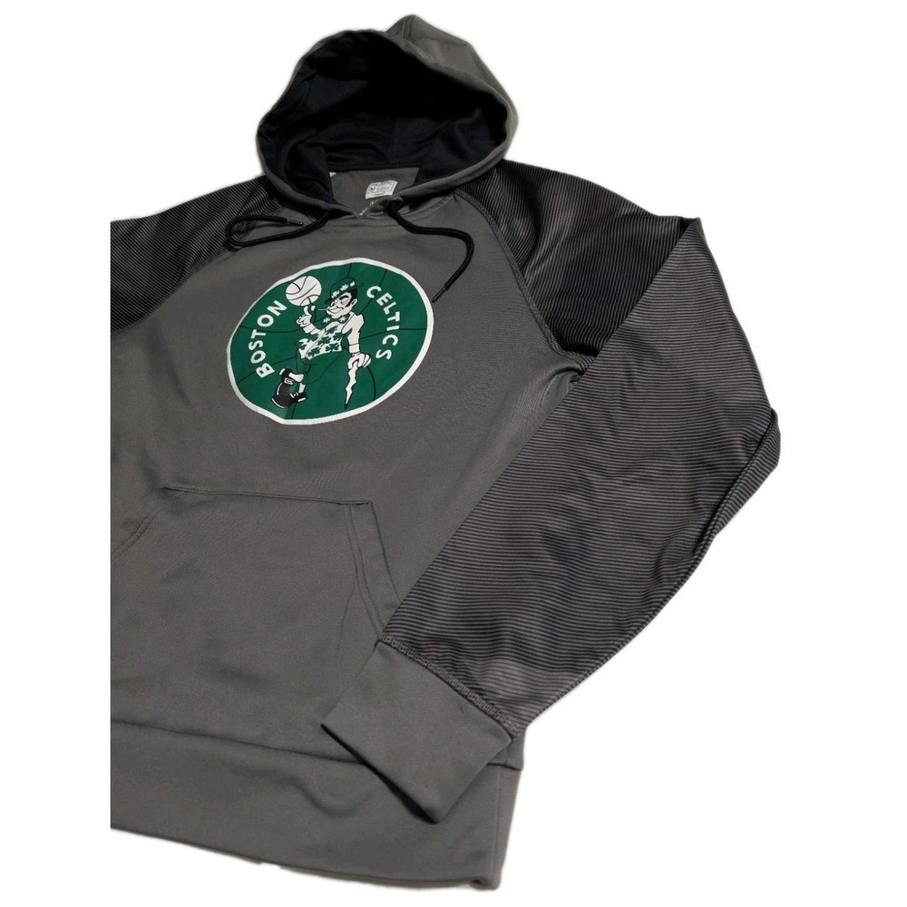 Majestic Boston Celtics Hoodie Mens S Hardwood Classics‎ NBA Gray Pullover - Picture 8 of 10